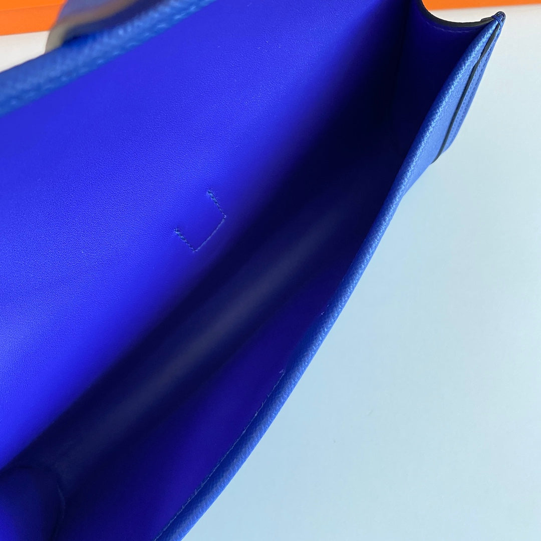 JIGE ELAN 29 CLUTCH IN COBALT BLUE CALFSKIN