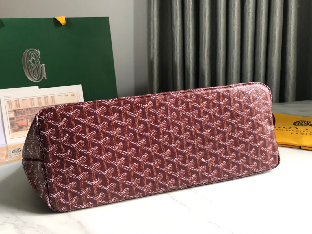 CHIEN GRIS BAG 33 IN WINE RED GOYARDINE CANVAS AND CALFSKIN TRIM