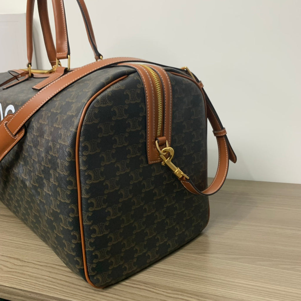 TRAVEL BAG 50 IN BLACK TRIOMPHE CANVAS WITH DOG PRINT