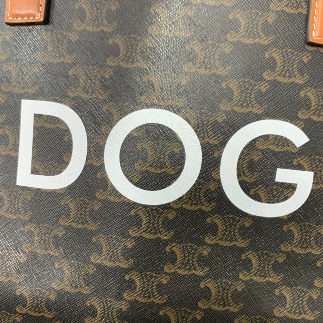 TRAVEL BAG 50 IN BLACK TRIOMPHE CANVAS WITH DOG PRINT