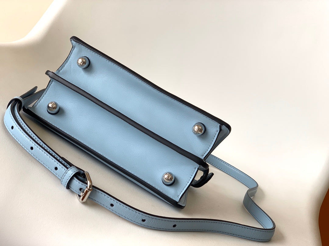 Peekaboo ISeeU Petite 20 Bag Baby Blue Lambskin Shw