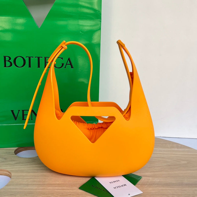 SHOULDER BAG 27 IN ORANGE PEEL RUBBER AND NYLON FABRIC