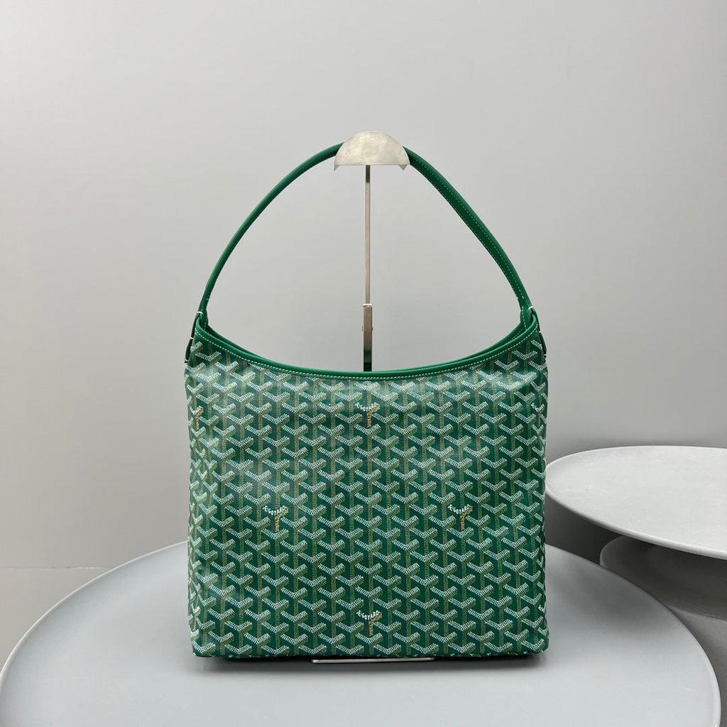 HOBO BOHÈME 34 IN GREEN GOYARDINE CANVAS AND CALFSKIN