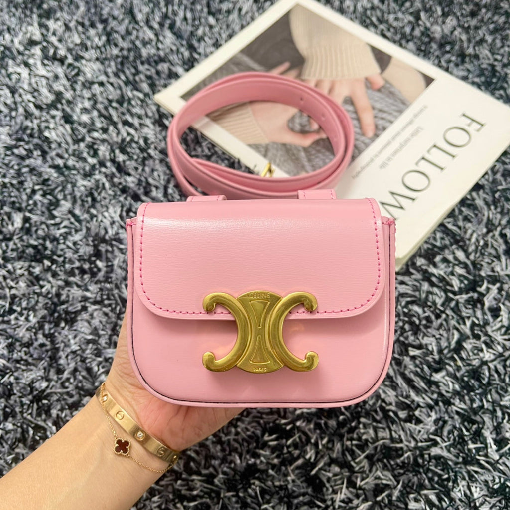 MINI TRIPHOME 11 WAIST BAG PINK PASTEL CALFSKIN
