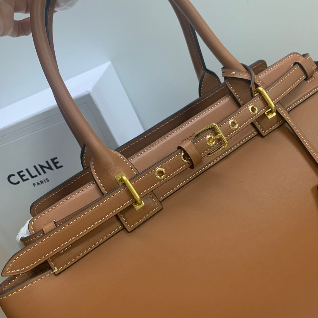 CONTI BAG 36 IN BRONZE BROWN CALFSKIN GOLD HARDWARE