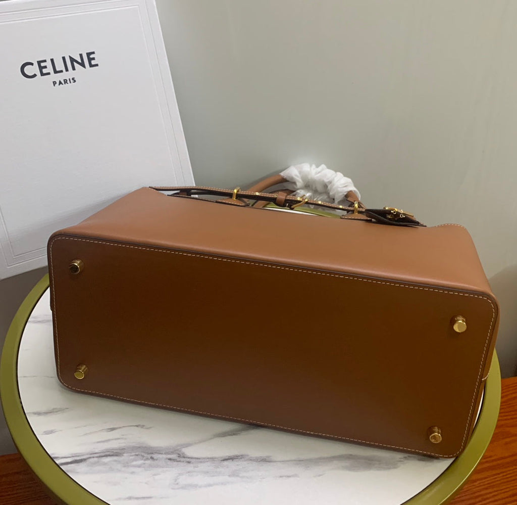 CONTI BAG 36 IN BRONZE BROWN CALFSKIN GOLD HARDWARE