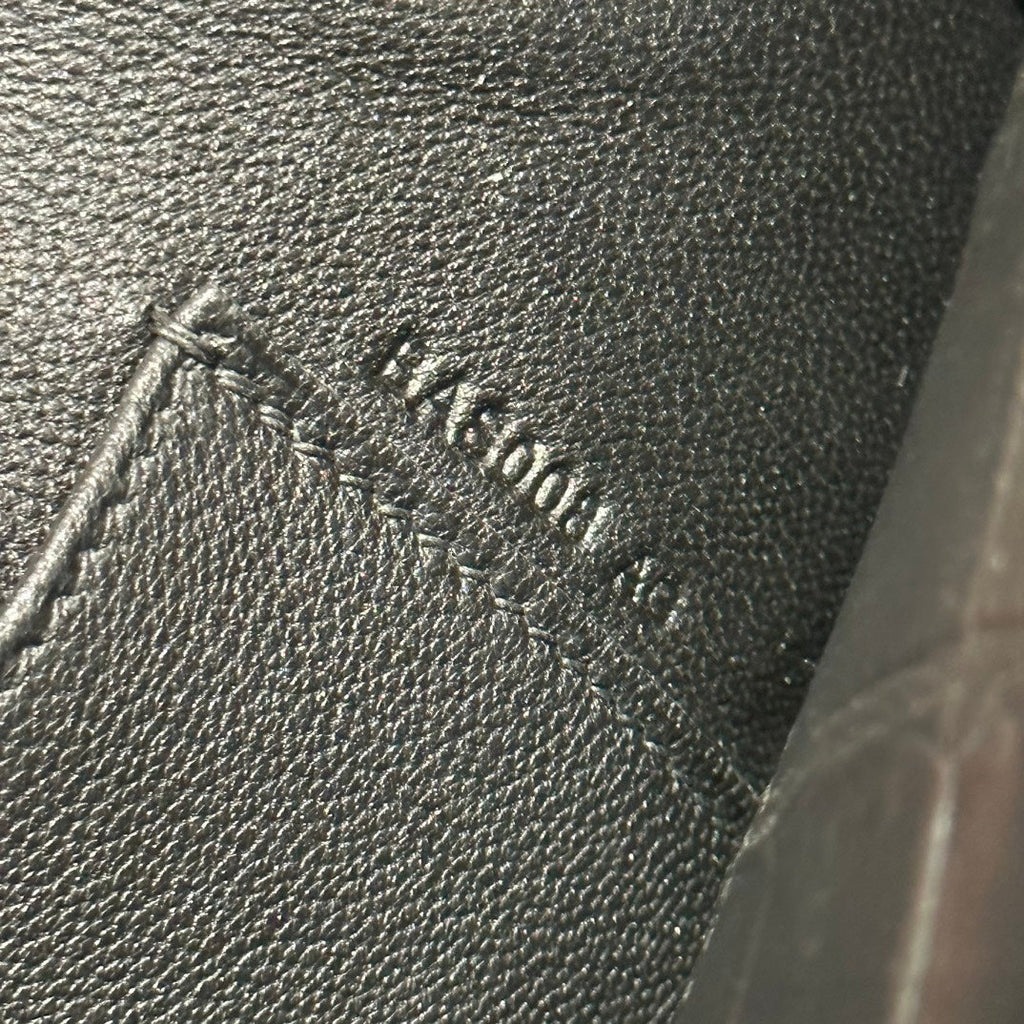 KELLY CUT 31 IN BLACK SHINY ALLIGATOR LEATHER WITH SILVER HARDWARE