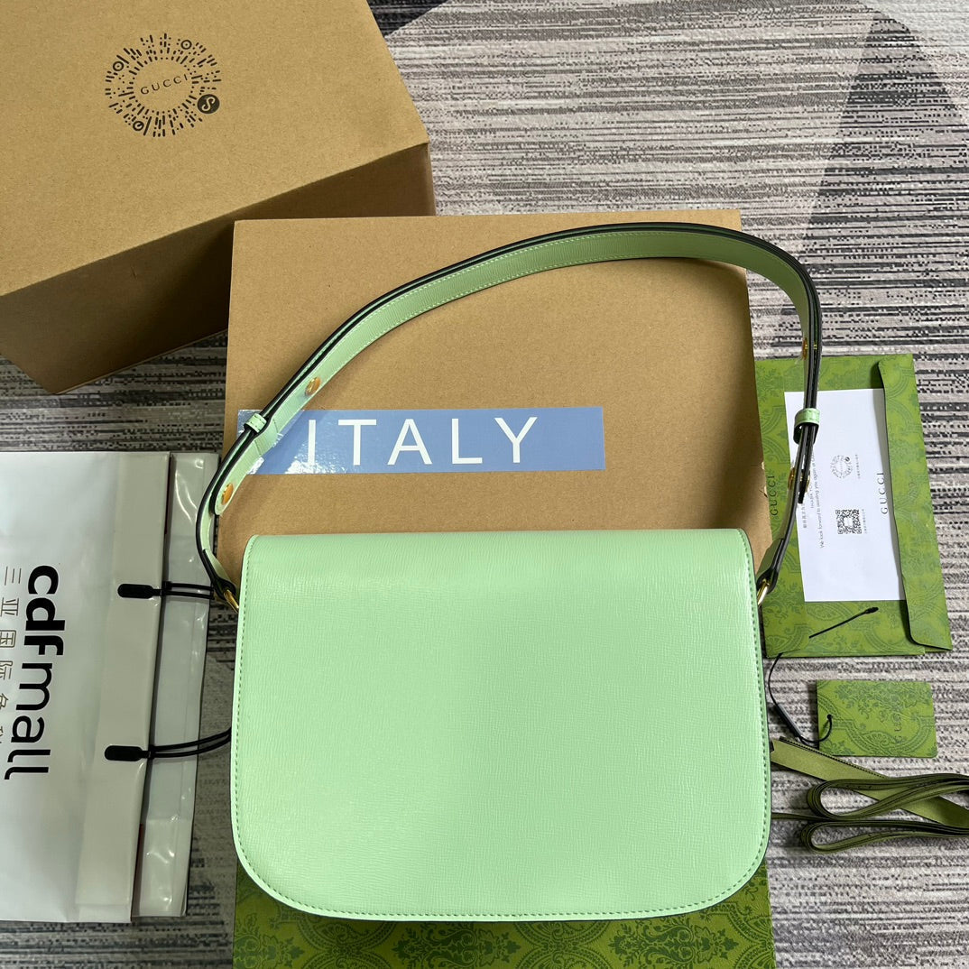 GG HORSEBIT 1955 MINI BAG 25 IN LIGHT GREEN CALFSKIN