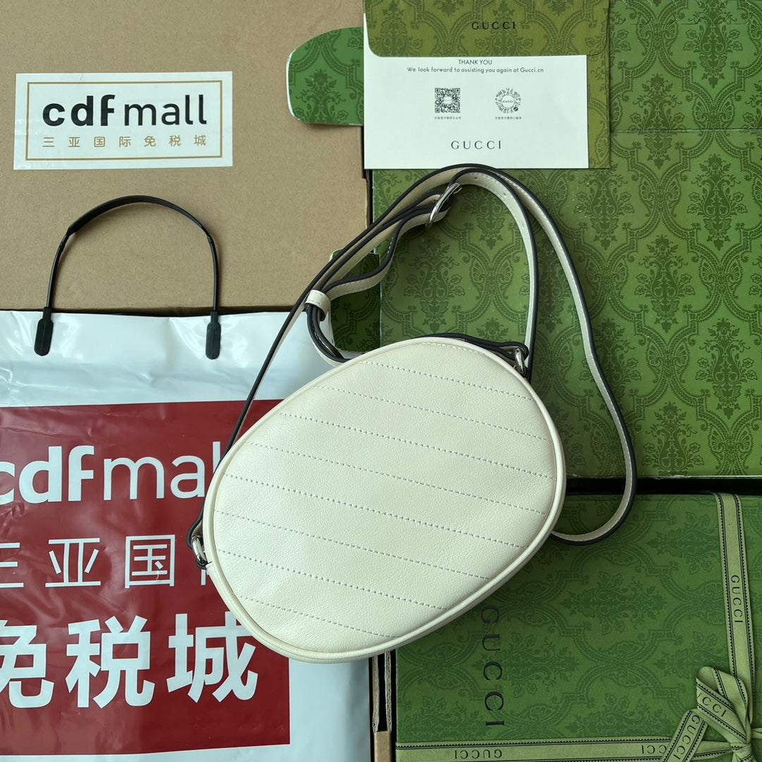 SMALL BLONDIE OVAL SHOULDER BAG 20 IN OFF WHITE CALFSKIN