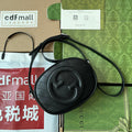 SMALL BLONDIE OVAL SHOULDER BAG 20 IN BLACK CALFSKIN
