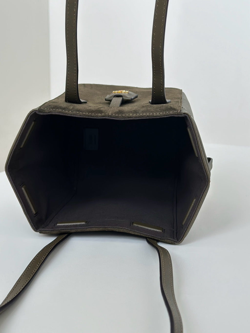 ORIGAMI MINI 19 IN ARMY GREEN LAMBSKIN AND SUEDE