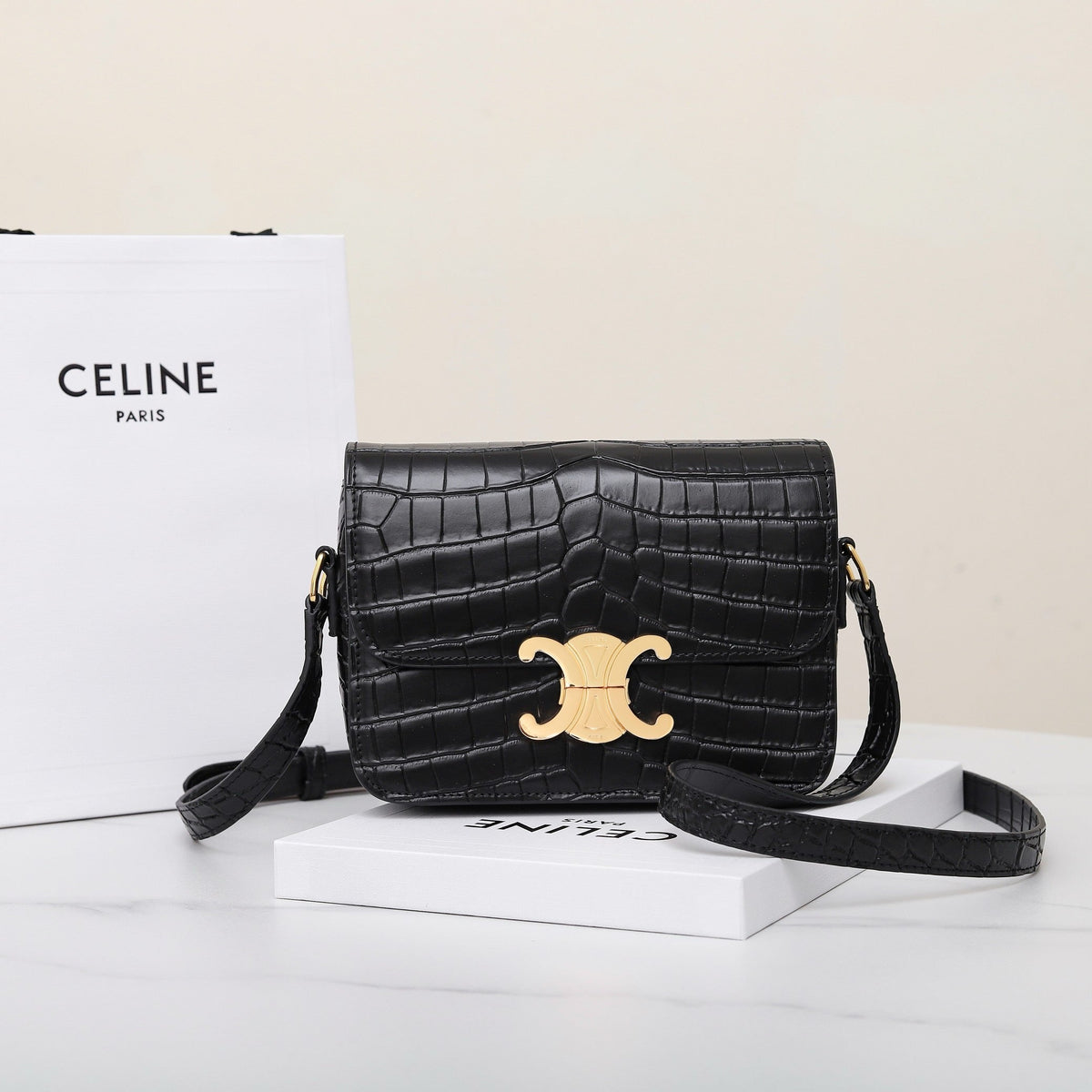 TRIOMPHE TEEN 18 BLACK ALLIGATOR SKIN