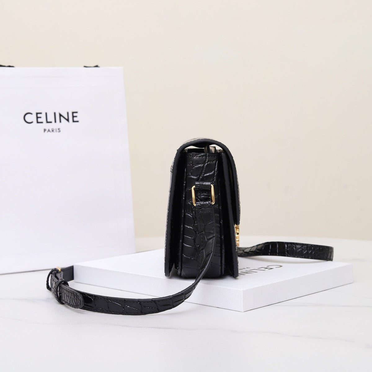 TRIOMPHE TEEN 18 BLACK ALLIGATOR SKIN