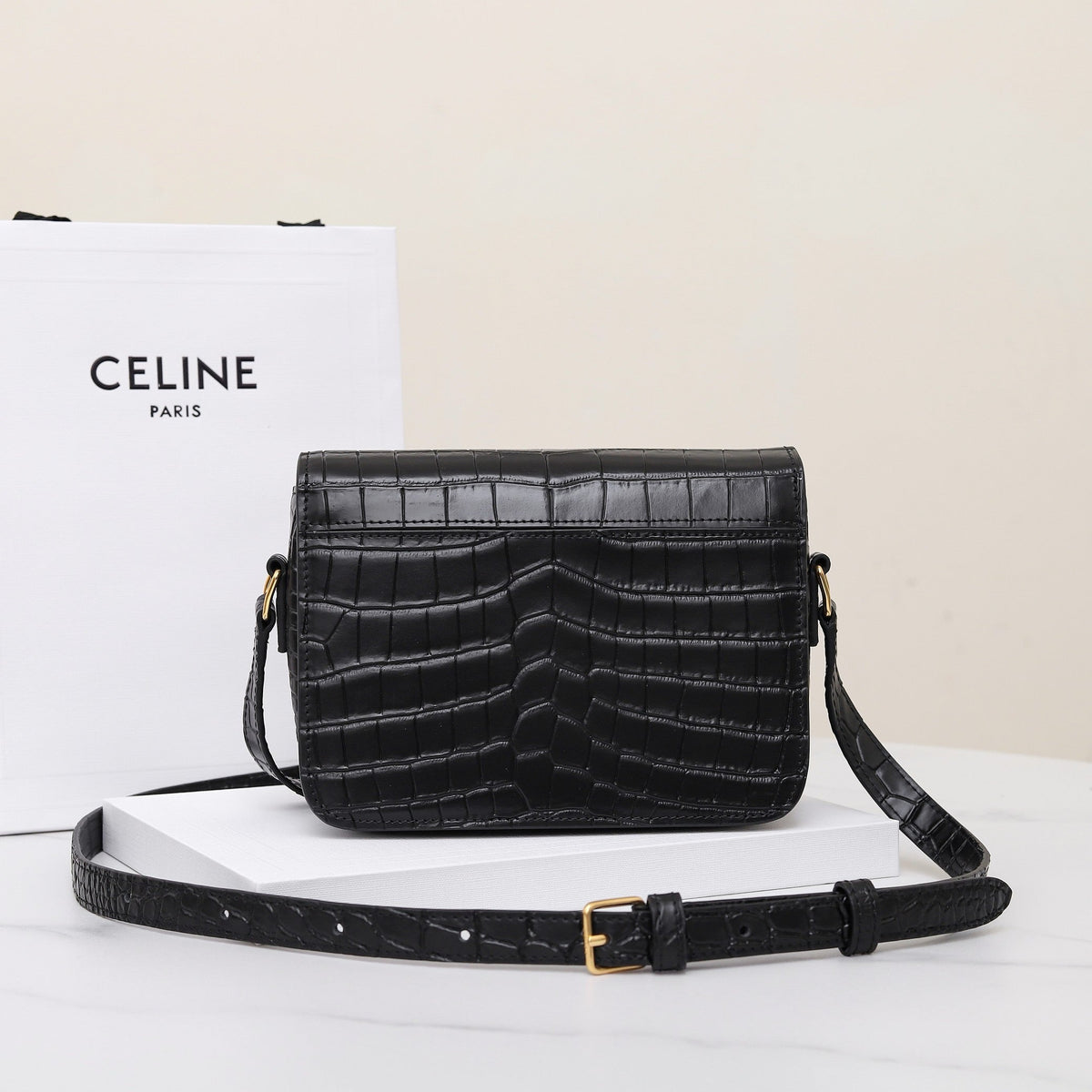 TRIOMPHE TEEN 18 BLACK ALLIGATOR SKIN