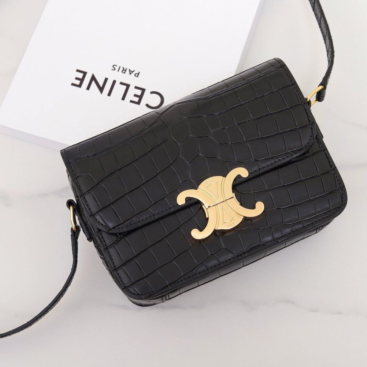 TRIOMPHE TEEN 18 BLACK ALLIGATOR SKIN