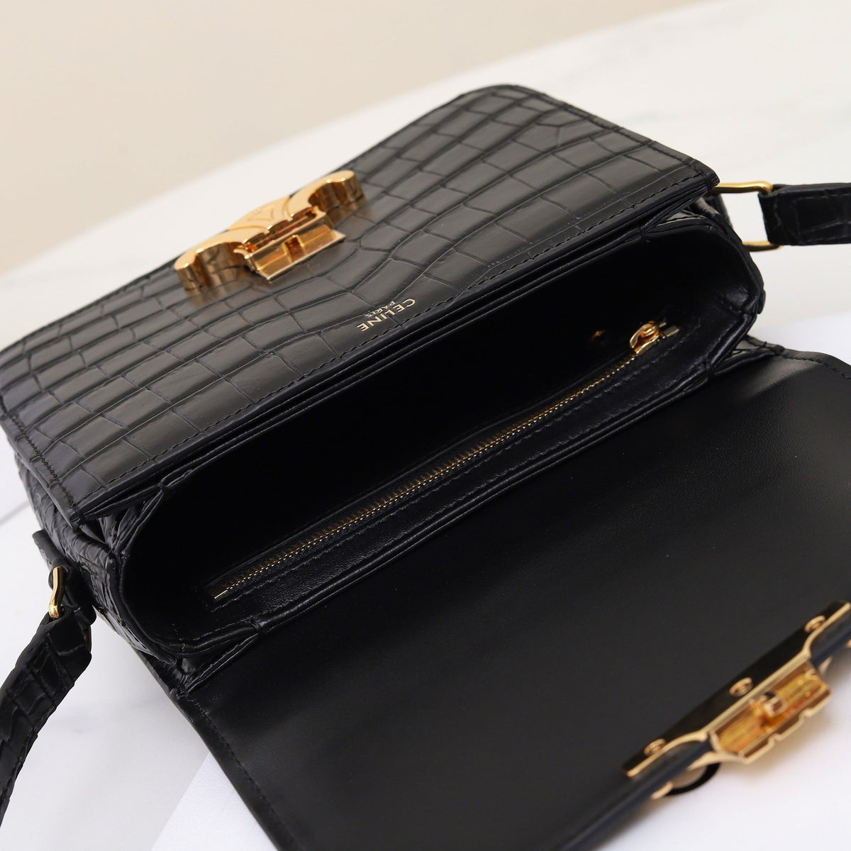 TRIOMPHE TEEN 18 BLACK ALLIGATOR SKIN