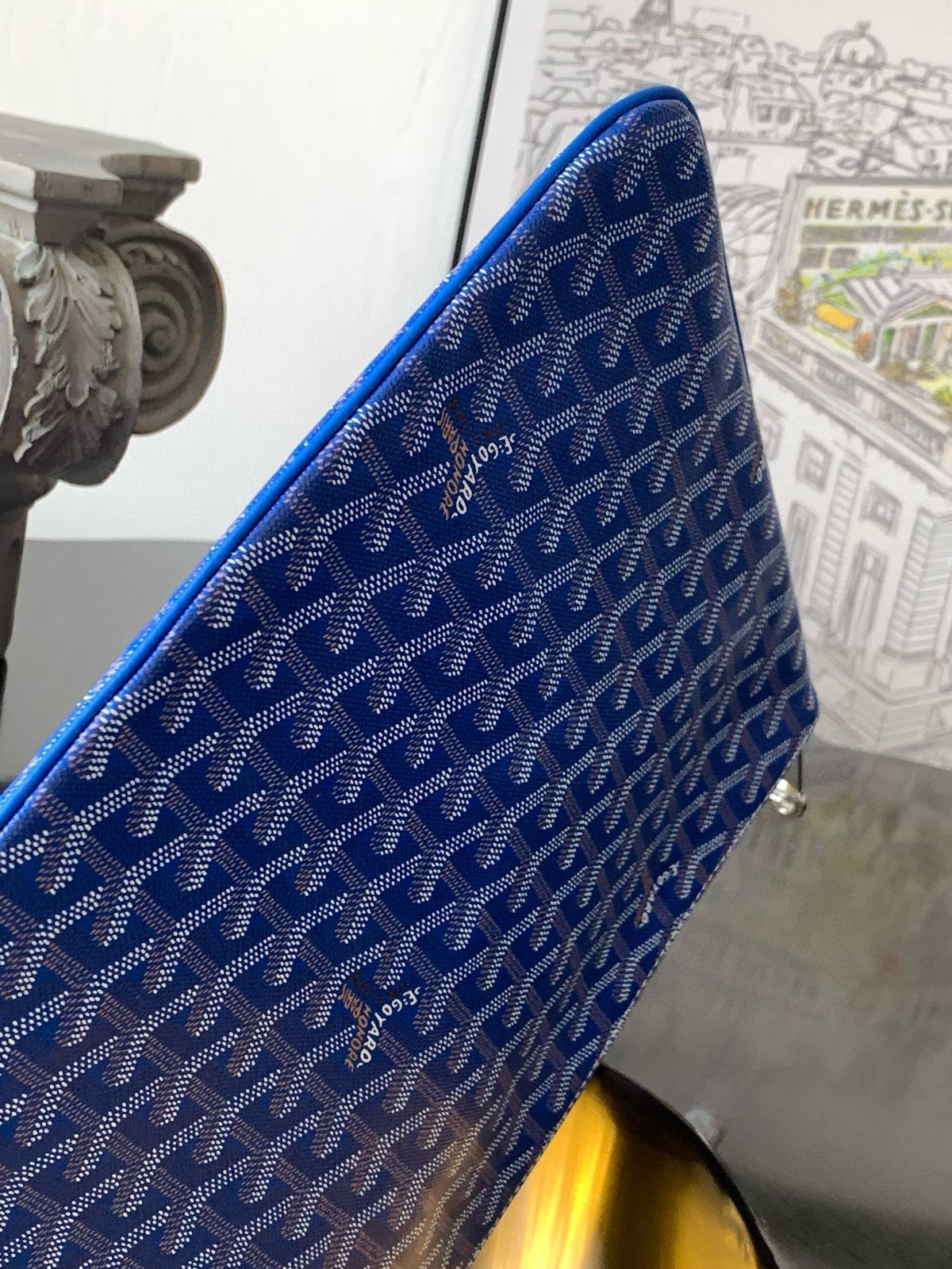 SENAT POCHETTE IN SKY BLUE GOYARDINE CANVAS