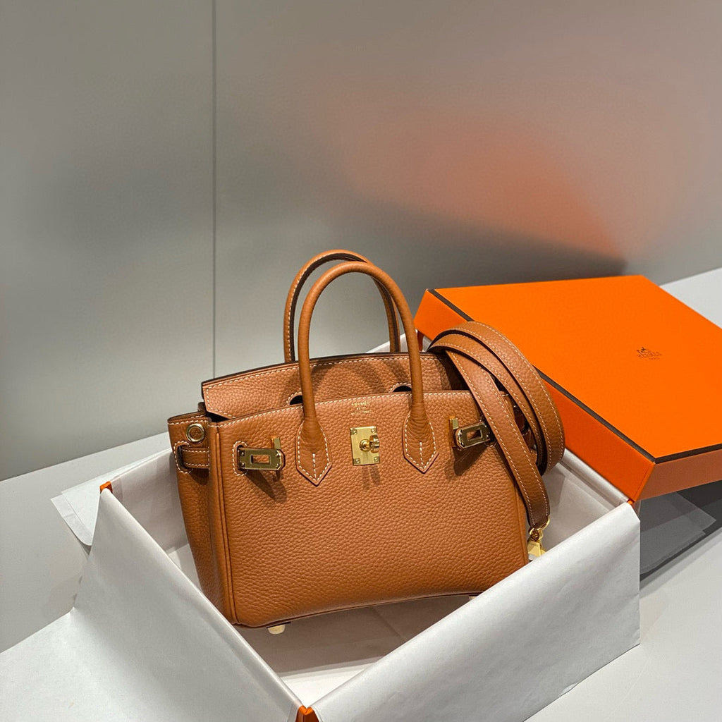 HM BIRKIN 20CM BAG BROWN TOGO LEATHER GOLD HARDWARE