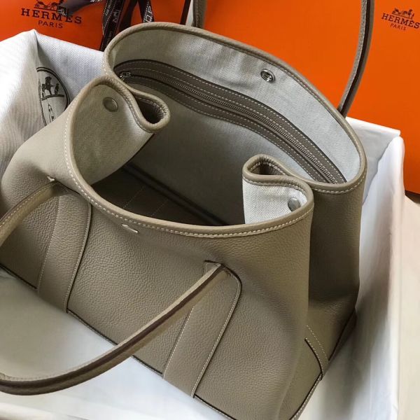 HERM Garden Party 30 Bag In Grey Taurillon Leather