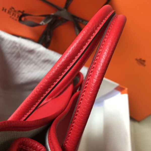 HERM Garden Party 30 Bag In Red Taurillon Leather