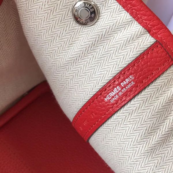 HERM Garden Party 30 Bag In Red Taurillon Leather