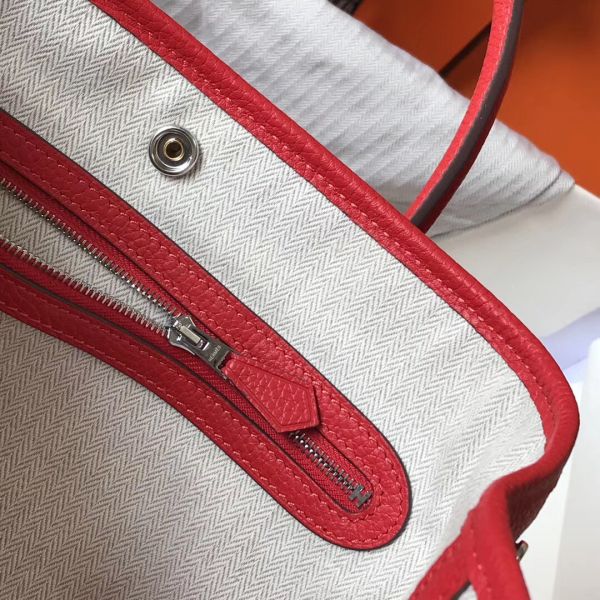 HERM Garden Party 30 Bag In Red Taurillon Leather