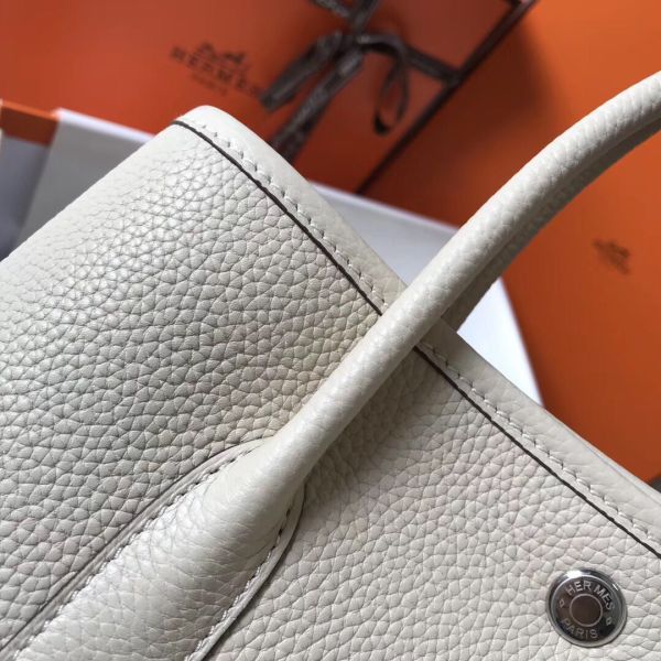 HERM Garden Party 36 Bag In White Clemence Leather