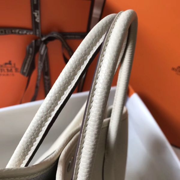 HERM Garden Party 36 Bag In White Clemence Leather