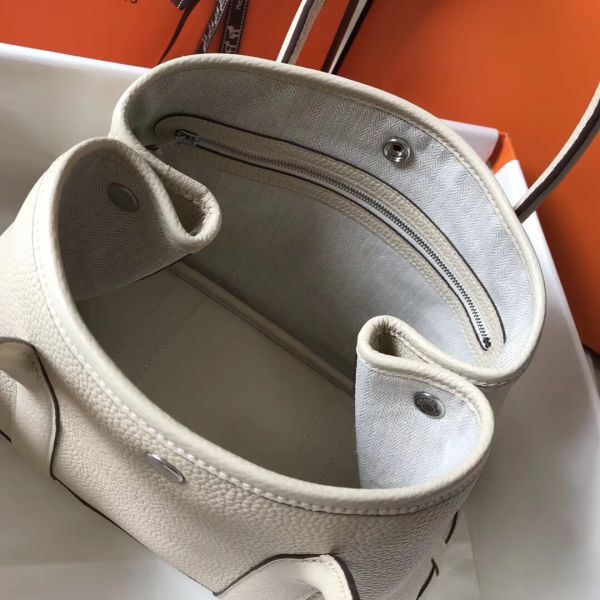 HERM Garden Party 36 Bag In White Clemence Leather