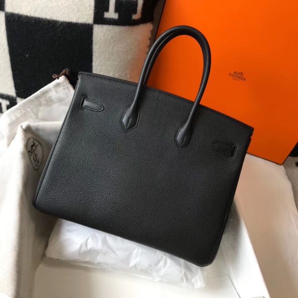 HERM Birkin 35cm Bag In Black Epsom Leather GHW