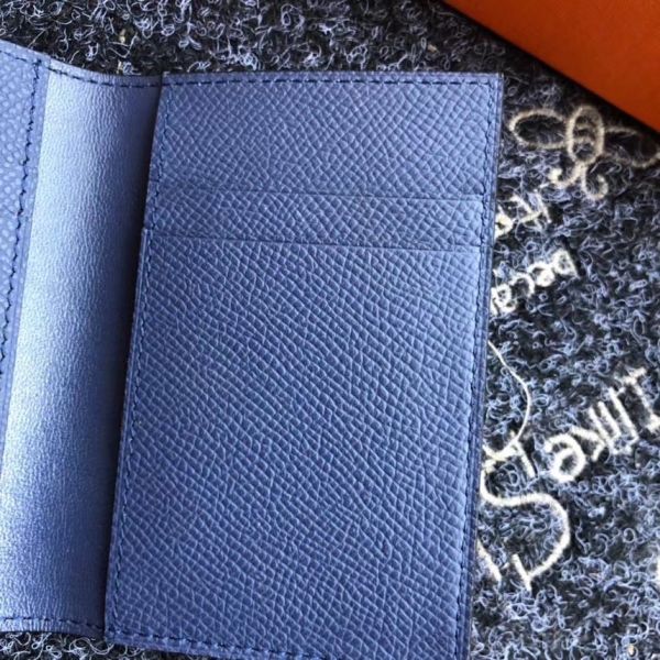 HERM MC¬≤ Euclide Card Holder In Sapphire Epsom Leather