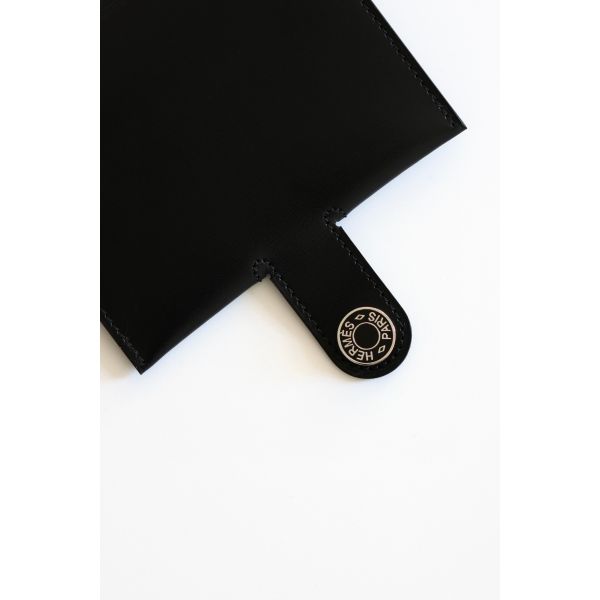 HERM R.M.S Card Holder in Black Box Calfskin
