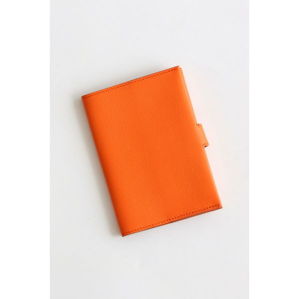 HERM R.M.S Passport Holder in Orange Evercolor Calfskin