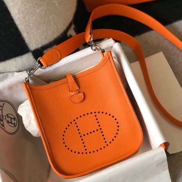 HERM Evelyne III TPM Bag In Orange Clemence Leather
