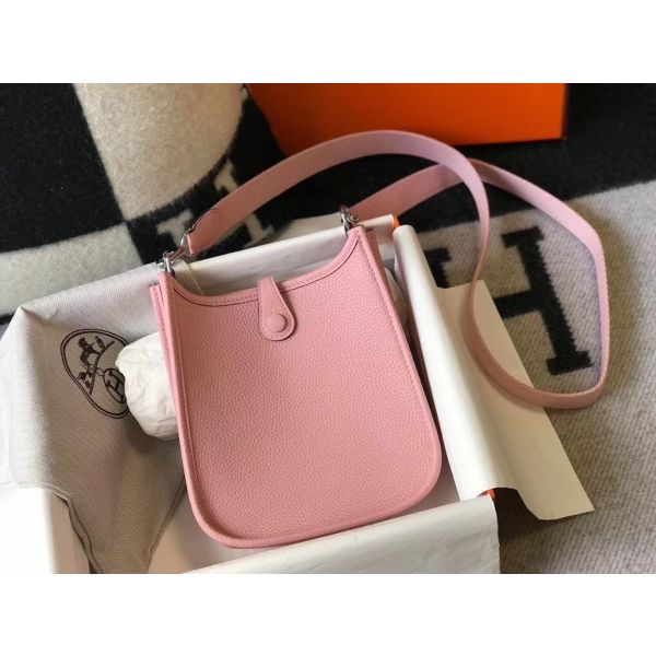 HERM Evelyne III TPM Bag In Pink Clemence Leather
