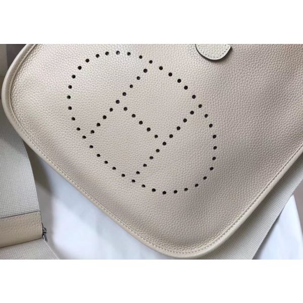 HERM Evelyne III 29 PM Bag In Craie Clemence Leather