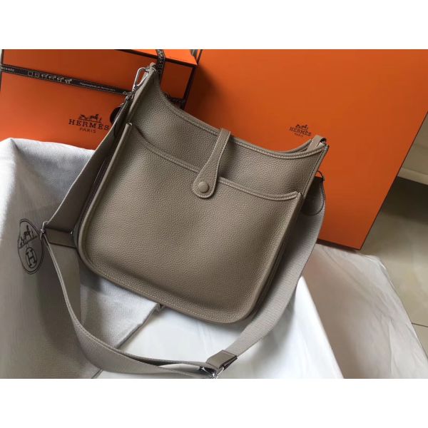 HERM Evelyne III 29 PM Bag In Tourterelle Clemence Leather