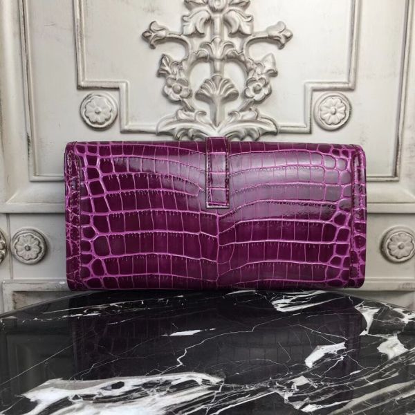 HERM Jige Elan 29 Clutch In Fuchsia Crocodile Leather