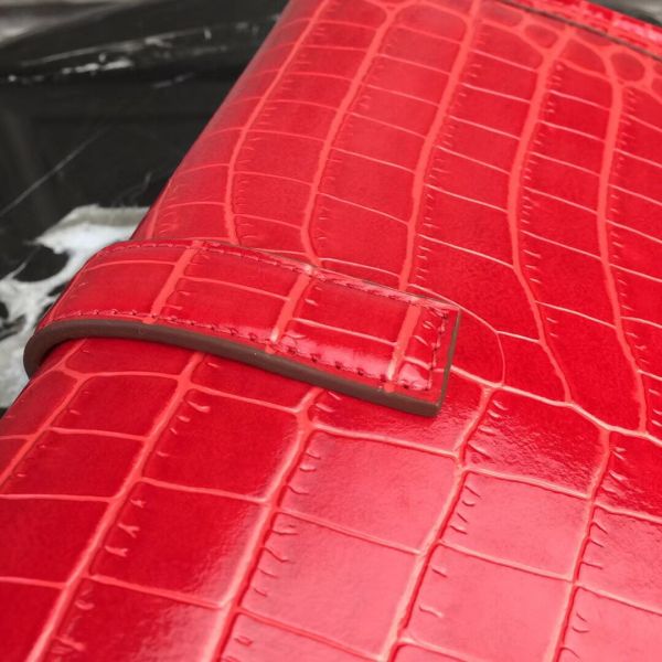 HERM Jige Elan 29 Clutch In Red Crocodile Leather