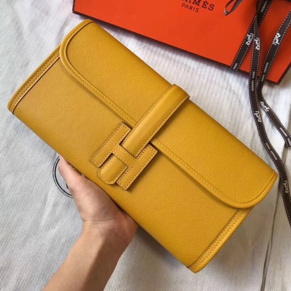 HERM Jige Elan 29 Clutch In Yellow Epsom Leather