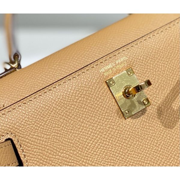 HERM Kelly Mini II Bag In Chai Epsom Leather GHW