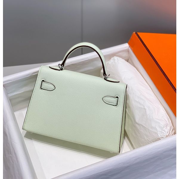 HERM Kelly Mini II Bag In Vert Fizz Epsom Leather PHW