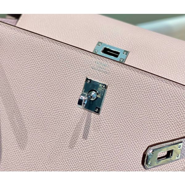 HERM Kelly 25cm Sellier Bag In Mauve Pale Epsom Leather