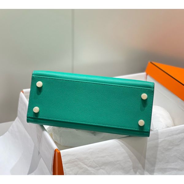 HERM Kelly 25cm Sellier Bag In Vert Jade Epsom Leather