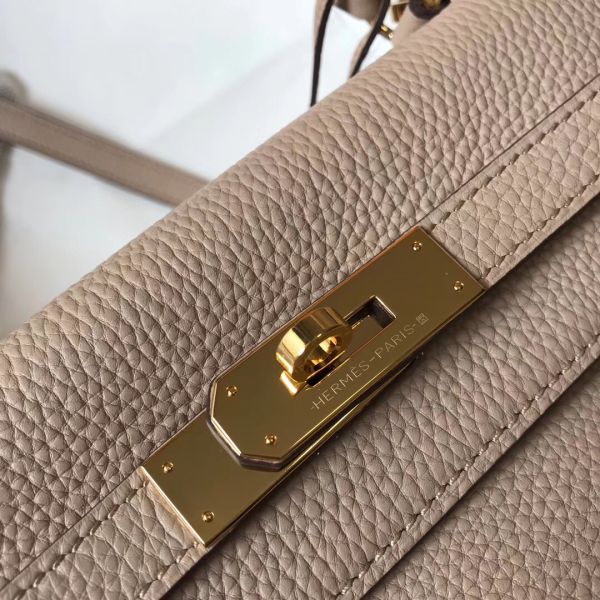 HERM Kelly 32cm Bag In Trench Clemence Leather GHW