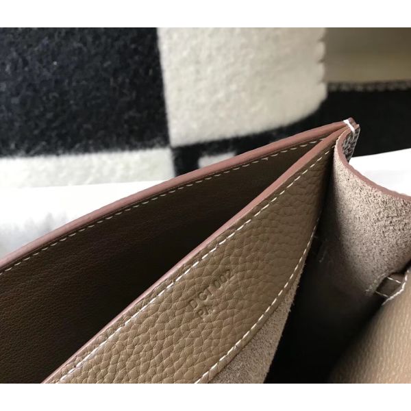 HERM Kelly Depeche 34 Briefcase In Taupe Calfskin