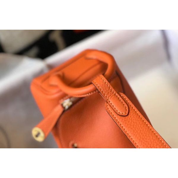 HERM Lindy Mini Bag In Orange Clemence Leather GHW
