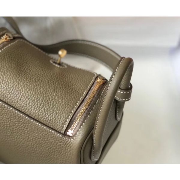 HERM Lindy Mini Bag In Taupe Clemence Leather GHW
