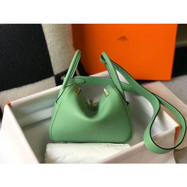 HERM Lindy Mini Bag In Vert Criquet Clemence Leather GHW