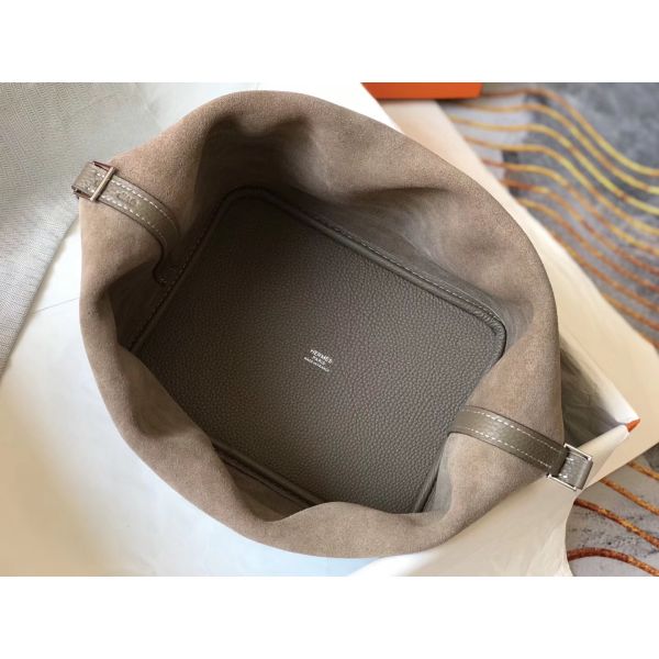 HERM Picotin Lock 18 Bag In Trench Clemence Leather